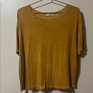 Jane and Delancey Mustard Short Sleeve Top